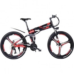 XXCY Electric Bike XXCY M80 26' e-bike MTB 48V 350W Men Folding Ebike 21 Speeds Mountain&Road Bicycle with 26inch Tire, Disc Brake and Full Suspension Fork (black)