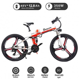 XXCY Bike XXCY M80 26' e-bike MTB 48V 350W Men Folding Ebike 21 Speeds Mountain&Road Bicycle with 26inch Tire, Disc Brake and Full Suspension Fork (orange)