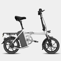 XZBYX Electric Bicycle Ultra Light Folding Driver Electric Car Lithium Battery Small Car Travel Battery Car EPS Double Disc Brake Large Capacity 123 * 120CM,White