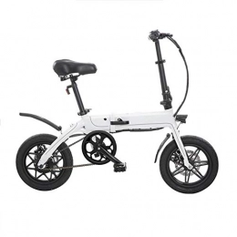 Y&WY Electric Bike Y&WY Folding Electric Bike, City Bicycle 250W Speed Up To 25Km / H Aluminum Alloy Frame Travel Pedal Small Battery Car Unisex, White, Battery~8Ah