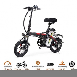 Y & Z Electric Bike Y & Z Folding Portable Electric Bicycle, Electric Bicycle 14 Inches Tires 400W Maximum 35km / H E Adult Bicycle QU526 (Color : White) LOLDF1 (Color : Black)