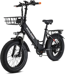 YANGAC Electric Bike YANGAC 20'' Electric Bikes, Fat Tire - Adults, w / 250W Power Motor, 48V 13Ah Removable Li-Ion Battery, Range 60 Miles, Dual Hydraulic Disc E-Bike, 3 Riding Modes, LCD Display (UK Stock), Black