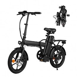 YAOLAN Electric Bike YAOLAN Electric Bike, 16 inch Adult Electric Bicycle, Urban Commuter Folding E-bike, Pedal Assist Mountain Bicycle, 36V 7.5Ah Rechargeable Removable Li-ion Battery