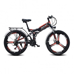 Yd&h Electric Bike Yd&h 24 Inch Electric Folding Mountain Bike, Adult Folding Electric Bicycle with 300W Motor And 48V 10Ah Lithium-Ion-Battery, Rear Seat, Shimano 21 Gear Shift, Black