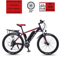 Yd&h Electric Bike Yd&h 26" Electric Mountain Bikes, Adults Electric Bicycle / Commute Ebike with 350W Motor, 36V 8 / 10Ah / 13Ah Lithium Battery, Professional 21 Speed Transmission Gears, Red, 10Ah 70Km