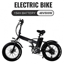 YDBET Bike YDBET Electric Folding Bike Fat Tire 20 4" with 48V 500W 15Ah Lithium-Ion Battery, City Mountain Bicycle Booster 100-120KM for Outdoor Cycling Travel Work Out