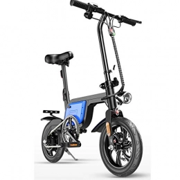 Ydshyth Electric Bike Ydshyth Bicicletta Elettrica Pieghevole Per Ciclomotore, Electric Bikes for Adult, Per Adulti 25 Km / H Bicicletta 250 W Guida Motore Senza Spazzole, Blue, 5AH