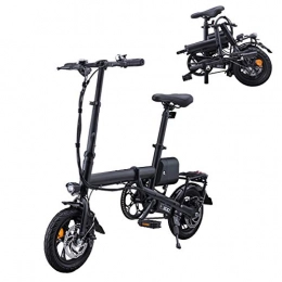 Ydshyth Bike Ydshyth Folding Electric Bike for Adults, Folding E Bikes E-Bike 35 Km Mileage 5.2Ah Lithium-Ion Batter 3 Riding Modes 250W Max Speed 25Km / H, Black
