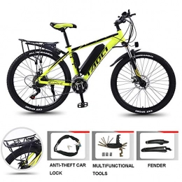 YDYG Electric Bike YDYG 26 inch Electric Bicycle, 350W Mountain Bike 36V 8Ah / 10Ah / 13Ah Removable Lithium Battery, Professional Electric Bike for Adults, 21 Speed Transmission Gears, Yellow, 36V8AH