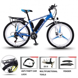 YDYG Electric Bike YDYG Electric Bike for Adults, 26 inch Electric Bicycle with 350W Motor, Mountain Bike with Removable Lithium-Ion Battery 36V 8Ah / 10Ah / 13Ah, Professional 21 Speed Transmission Gears, Blue, 36V13AH