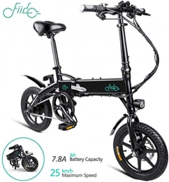 YHBX Bike YHBX FIID0 Electric Bike Moped Bike 14 Inch 250W 36V with LCD Screen Foldable E-Bike 7.8AH / 10.4AH Battery 3 Riding Modes (D1-7.8Ah, Black)