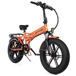 YIN QM Electric Bike YIN QM Electric bike 20 * 4.0inch 750W Powerful Motor electric Bicycle 48V12.8A Mountain Fat tire bike Snow ebike, Orange