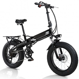 YIZHIYA Electric Bike YIZHIYA Electric Bike, 20" Folding Adults Fat Tires Electric Mountain Bicycle, 7 Speed Snow Beach All Terrain E-bike, 350W Motor 48V10AH Lithium Battery, Front and rear disc brakes