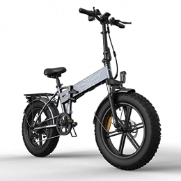 YIZHIYA Electric Bike YIZHIYA Electric Bike, 20 x 4.0 All Terrain Fat Tires, Adults Folding Electric Mountain Bicycle, 7 Speed 750W Motor E-bike, 48V 12.8Ah Removable Lithium Battery Snow Ebike, Gray