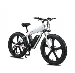 YIZHIYA Electric Bike YIZHIYA Electric Bike, 26" Adults Electric Mountain Bicycle, Fat tire snow electric vehicle, Professional 27 Speed Magnesium alloy E-bike, Removable Lithium Battery, White, 36V350W 10AH