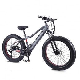 YIZHIYA Electric Bike YIZHIYA Electric Bike, 26" Adults Electric Mountain Bicycle, Fat tire snowmobile Hidden Removable Lithium Battery, 27 Speed E-bike, Double Disc Brakes City Commute Ebike, Gray, 48V 750W