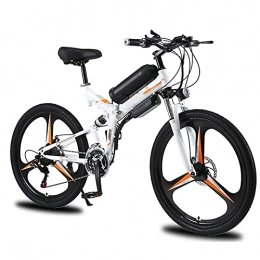 YIZHIYA Bike YIZHIYA Electric Bike, 26" Adults Folding Electric Mountain Bicycle, Professional 21 Speed Magnesium alloy E-bike, Three Working Modes Removable Lithium Battery, White orange, 8AH