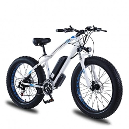 YIZHIYA Electric Bike YIZHIYA Electric Bike, 26" Electric Mountain Bicycle, Hidden Removable Lithium Battery, 21 Speed Snowmobile Adults E-bike, for Outdoor Cycling Travel Work Out City Commute Ebike, White, 36V 10AH 350W