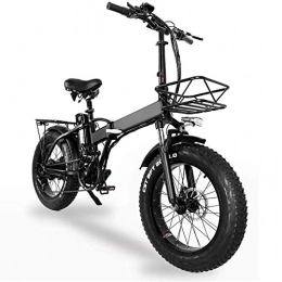 Ylight Electric Bike Ylight Folding Electric Bike 20" Fat Tire Electric Bicycle (500W Motor 48V 15AH Removable Lithium Battery) Ebike for Adults (Black, EU Shipping)
