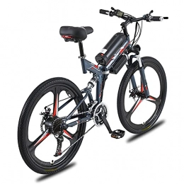 YLKCU Electric Bike YLKCU Folding Electric Bike for Adults, 26'' Electric Mountain Bicycle, 350W E-Bike with Super Magnesium Alloy Integrated Wheel, Professional 21 Speed Gears, Full Suspension