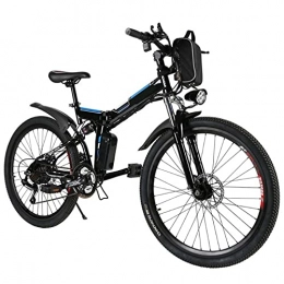 YLPDS Bike YLPDS E-bike foldable electric bicycle, adults 26 inch ebike mountain bike for men and ladies 250w engine professional shimano 21-speed gear detachable 36v / 8ah battery (Color : Black)