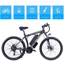 YMhome Bike YMhome 26 Inch 48V Mountain Electric Bikes for Adult 350W Cruise Control Urban Commuting Electric Bicycle Removable Lithium Battery, Full Suspension MTB Bikes, Black Green