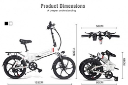 YOUSR Electric Bike YOUSR 20"Electric Bicycle 48V 8Ah Built-in Lithium Battery E Bicycle Electric Bicycle Folding Powerful Motor Electric Bicycle
