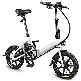 YOUSR Electric Bike YOUSR Electric Folding Bike, Foldable Bicycle Double Disc Brake Portable for Cycling Collapsible Electric Bicycle with Pedals 7.8AH Lithium Ion Battery White