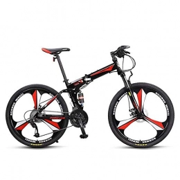 YOUSR Electric Bike YOUSR Foldable Mountain Bike Bicycle, Speed Off-Road Double Shock Disc Brakes Adult Male (26 Inches) Red