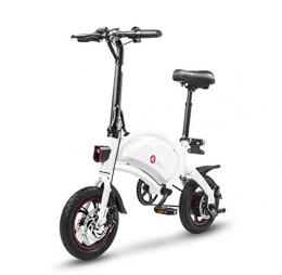 YPLDM Electric Bike YPLDM Electric Bike, Foldable Moped Electric Bike 250W 12 Inches Pneumatic Tyre Electric Scooter with Pedals, Max Speed 25KMH Max Mileage 40KM, White