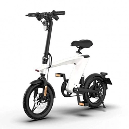 YPLDM Bike YPLDM Lithium battery two-wheel foldable electric bicycle variable speed driving adult pedal assisted electric bicycle H1, White