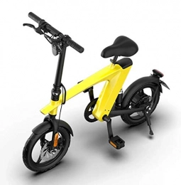 YPLDM Electric Bike YPLDM Lithium battery two-wheel foldable electric bicycle variable speed driving adult pedal assisted electric bicycle H1, Yellow