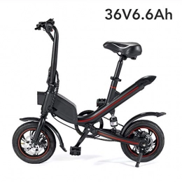 YPYJ Electric Bike YPYJ Folding Electric Bicycle Lithium Battery Moped Mini Adult Battery Car Men and Women Small Electric Car, Black, 36v6.6Ah