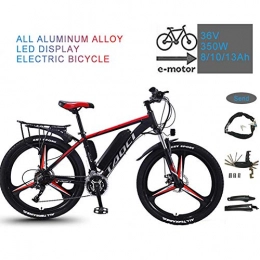 YRXWAN Electric Bike YRXWAN 26''Electric bike aluminum alloy material electric mountain bike 36V 350W Removable Lithium-Ion Battery Bicycle, Black, 13AH80KM