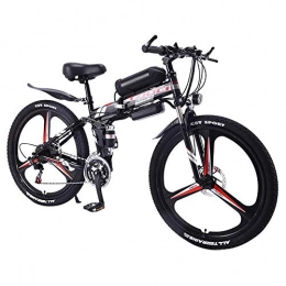 YSHUAI Bike YSHUAI 26 '' Collapsible Electric Bike, Electric Bicycles Magnesium Alloy Professional 21 / 27 Speed, Lithium Battery Lcd Meter, 350W36V10AH All-Terrain Mountain Bike, Red, 21 speed