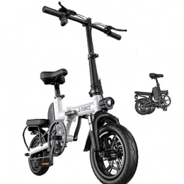 YuCar Electric Bike YuCar 12 inches Folding Electric Bike with 48V Removable 18650 Lithium-Ion Battery with 500W Motor and Shimano 3 Speed Shifter, White