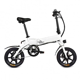 YUN&BO Electric Bike YUN&BO Folding Electric Bike, 16 Inch 6 Speeds Electric Bicycle Ebike Built-In 7.8Ah Li-Ion Battery, 3 Riding Modes, Aluminum Alloy, White