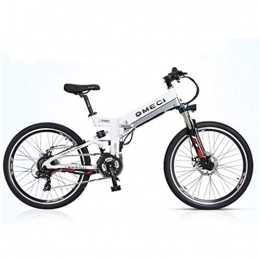 YUNYIHUI Electric Bike YUNYIHUI Electric bike, 26-inch electric bike, folding mountain bike, (48V10ah 350W), double suspension and 21-speed Shimano, B-48V10ah