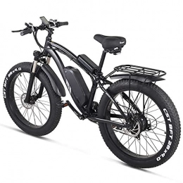 YX-ZD Electric Bike YX-ZD 26" Electric Road Bike 1000W 27 Speed Mountain Bike Snow Bike 48V17ah Lithium Battery 4.0 Fat Tire E-Bike Hydraulic Disc Brake, Black