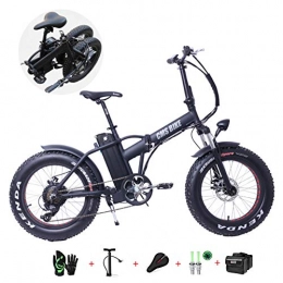 YXYBABA Bike YXYBABA 20 Inch Electric Snow Bike 500W Folding Mountain Bike Fat Tire with 36V 10AH Lithium Battery 6 Speed LCD Display Electric Bicycle for Adults And Teens, for Sports Outdoor Cycling Travel