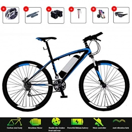 YXYBABA Electric Bike YXYBABA Electric Bikes for Adult High Carbon Steel Ebikes Bicycles All Terrain, 26" 36V 250W Removable Lithium-Ion Battery Mountain Ebike, for Mens Outdoor Cycling Travel Work Out And Commuting, Blue
