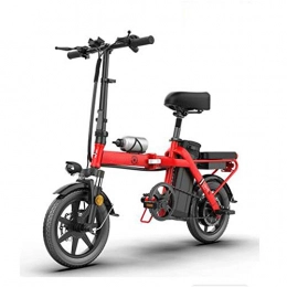 YXZNB Bike YXZNB Adult Electric Bicycle, Foldable 14-Inch 11AH48V 350W Motor, with Anti-Shock Tire Safety Double Disc Brake, Suitable for Male Commuting, Red