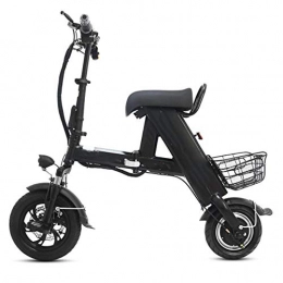 YXZNB Electric Bike YXZNB Electric Bicycle, 12-Inch Nylon Pneumatic Tire, Electric Motor 400W / 48V / 11Ah Rechargeable Lithium Battery, Portable Folding Bicycle, Black