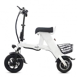 YXZNB Bike YXZNB Electric Bicycle, 12-Inch Nylon Pneumatic Tire, Electric Motor 400W / 48V / 15Ah Rechargeable Lithium Battery, Portable Folding Bicycle, White