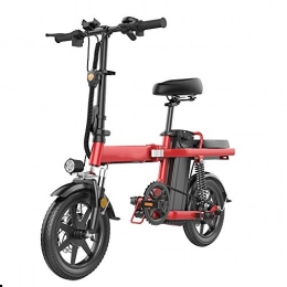 YXZNB Electric Bike YXZNB Electric Bike, Urban Commuter Folding E-Bike, Max Speed 25Km / H, 14" 350W / 11A Removable Charging Lithium Battery, Unisex Bicycle, Red