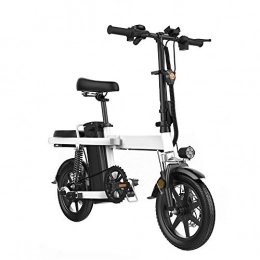 YXZNB Bike YXZNB Electric Bike, Urban Commuter Folding E-Bike, Max Speed 25Km / H, 14" 350W / 8A Removable Charging Lithium Battery, Unisex Bicycle, White