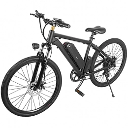 YYGG Electric Bike YYGG Electric Mountain Bike 26”E-MTB Bicycle 350W with Removable Lithium-ion Battery 36V 10A for Men Adults, 40-50KM, 7 Speed Transmission Gears Double Disc Brakes