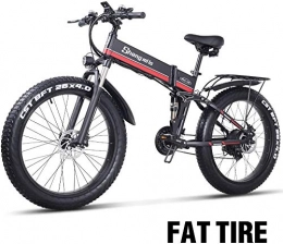 YZPFSD Electric Bike YZPFSD 1000W Electric Bicycle, Folding Mountain Bike, Fat Tire Ebike, 48V 12.8AH, Colour Name:Red (Color : Red)
