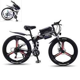 YZT QUEEN Bike YZT QUEEN Electric Bikes, 21-Speed High-Carbon Steel Foldable Electric Mountain Bike All Terrain, 26-Inch 36V 350W Removable Lithium Battery Mountain Bike, Black, 36V10AH