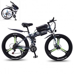 YZT QUEEN Electric Bike YZT QUEEN Electric Bikes, 21-Speed High-Carbon Steel Foldable Electric Mountain Bike All Terrain, 26-Inch 36V 350W Removable Lithium Battery Mountain Bike, Gray, 36V10AH